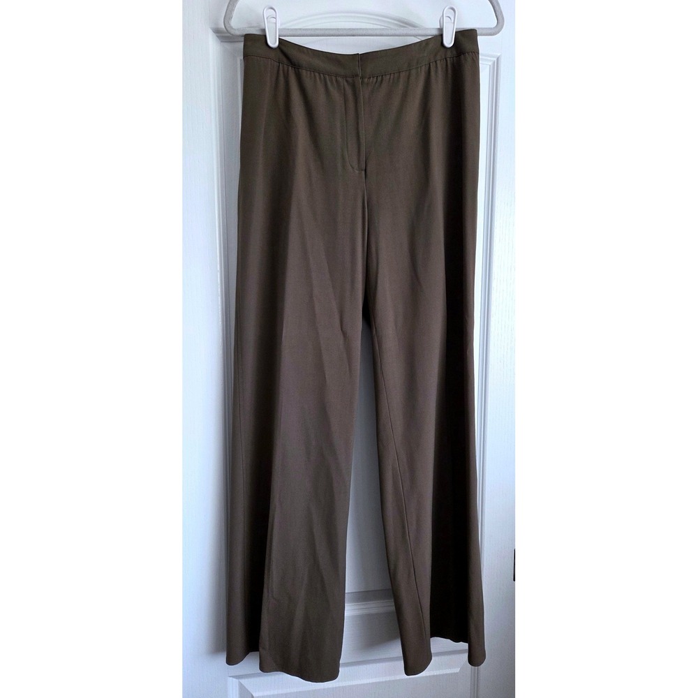 VTG J. Jill Stretch Wide Leg Trousers Brown Professional Dress Pants Size 8